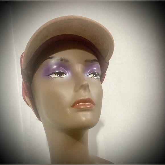 Vintage Liz Claiborne Corduroy Pageboy Hat - Rare Colour Combo - Picture 12 of 16